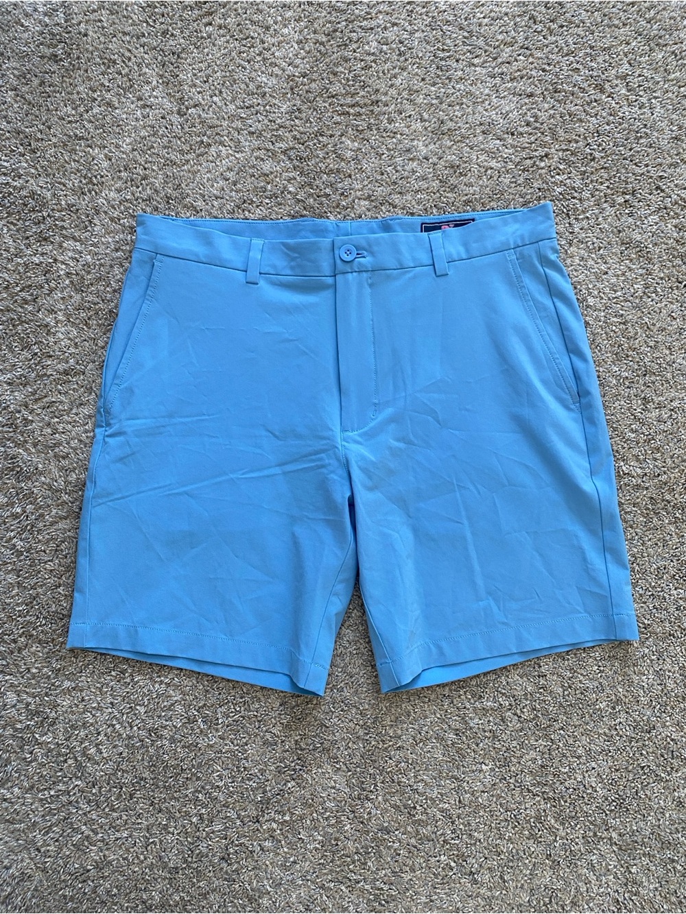 Vineyard Vines Men’s Performance Breaker Blue Flat-Front Shorts 34 8 inch inseam